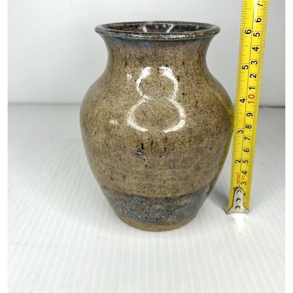 Blue And Tan Salt Glazed Handmade Stoneware Pottery Excellent Condition - Picture 10 of 11